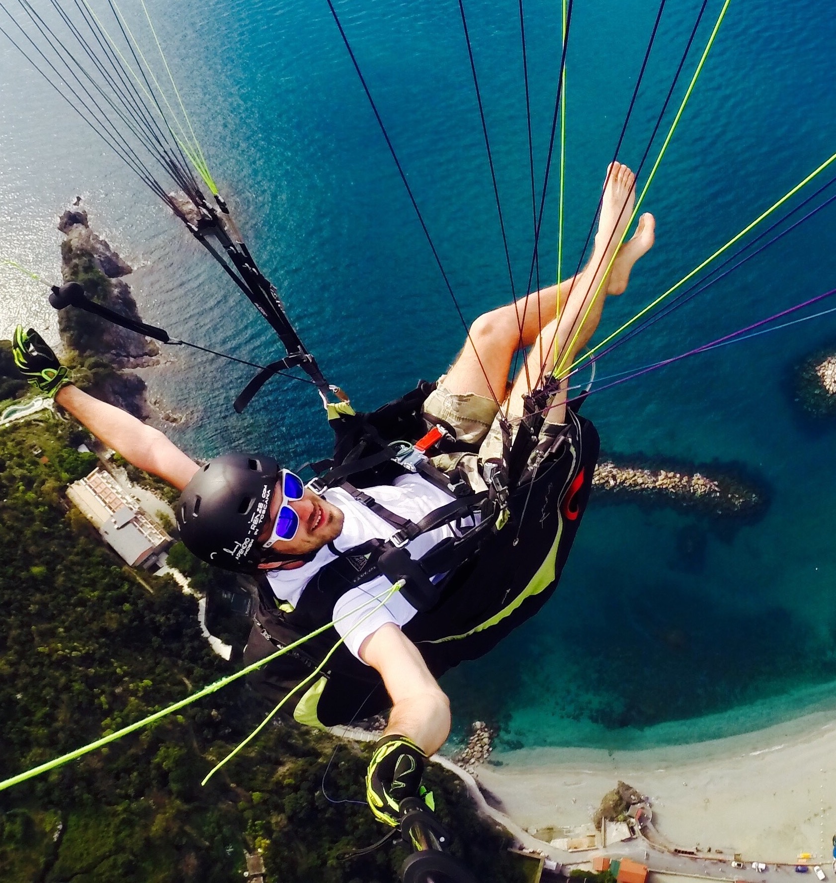 parapendio firenze paragliding Tuscany sea